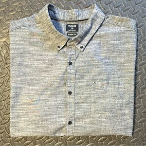 Hurley Men's Gray Short Sleeve Button Down Shirt Size XXL